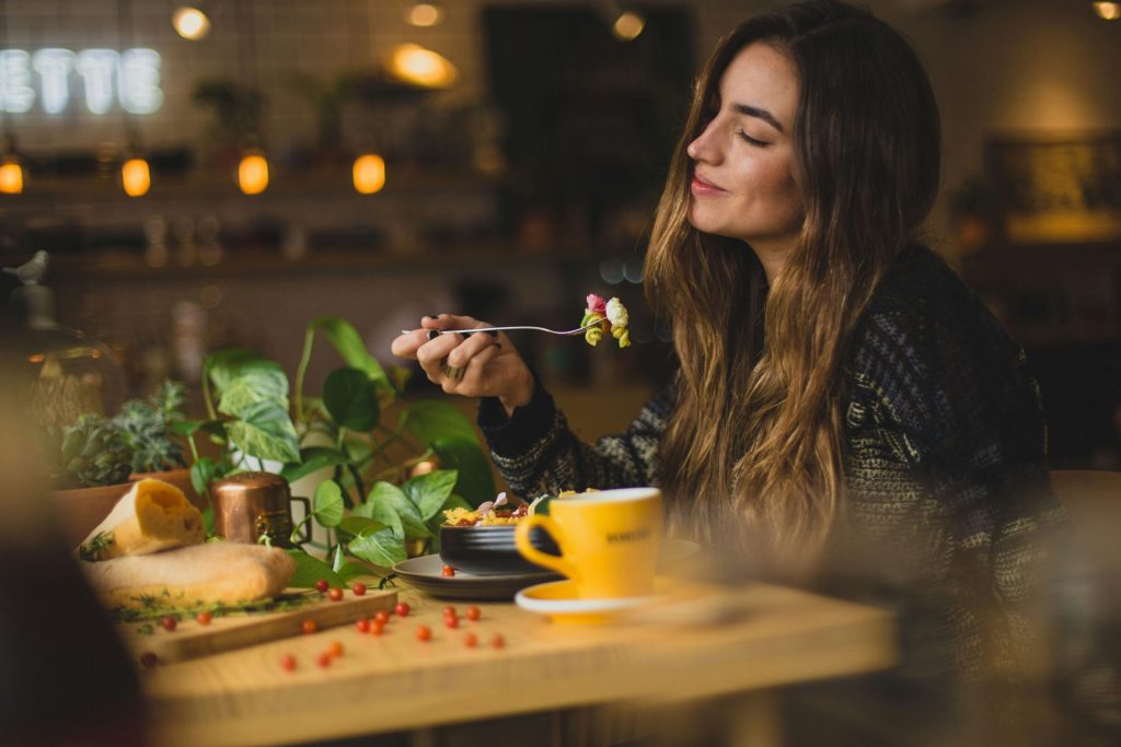 Enjoying a meal